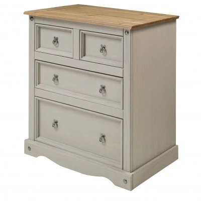 Image of Mercers Furniture Corona Grey Wax Compact 2+2 Chest