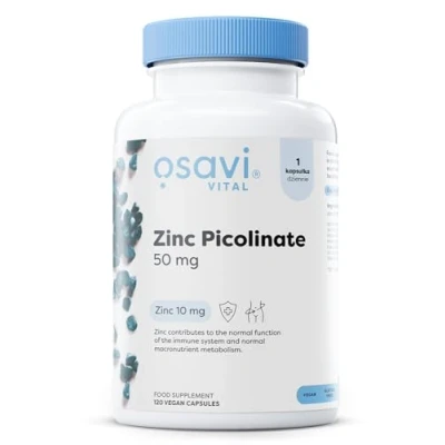 Image of Osavi Zinc Picolinate 50mg 120 Vegan Capsules Highly Absorbable for Immune Support, Cognitive Function, Metabolism, and Healthy Skin 100% Daily Requirement in One Capsule