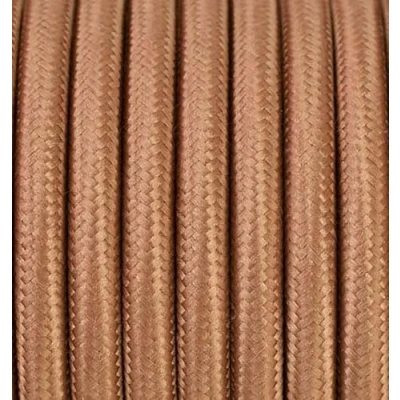 Image of 33FT 10 Metres 2 Core Braided Textile Cable Vintage Fabric Pendulum Lamp 2x0.75mm² x 0.75 mm² Bronze Round