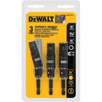 Image of DEWALT Nut Driver Set, Impact Ready, Pivoting, 3 Piece (DWPVTDRV3)