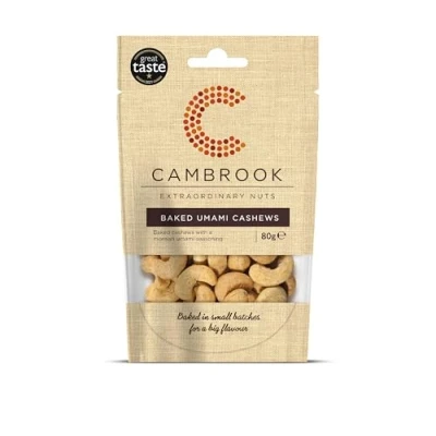 Image of Cambrook Baked Umami Cashews 80g (Pack of 9)