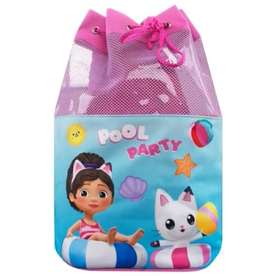 Image of DREAMWORKS GABBY&#039;S DOLLHOUSE Bag Girls Swim Gabby And Pandy Paws Pool Beach Pink One Size