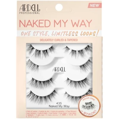 Image of Ardell Naked My Way 435 Lash Variety Pack, Customisable Clusters, Medium Volume &amp; Length, Includes Full Strip, 3/4 Midi, Half, Cluster Eyelashes, Wear Alone or Stack, 4 Pairs of Eyelashes