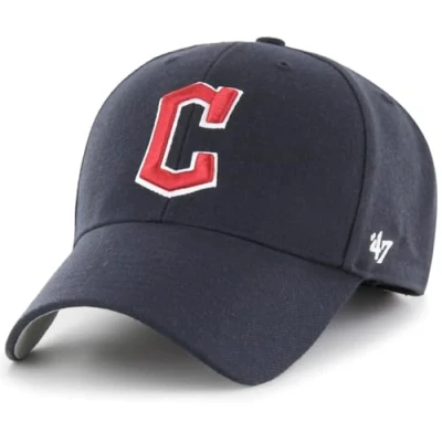 Image of 47 MLB Team Color Primary Logo MVP Adjustable Hat, Adult One size Fits All, Cleveland Guardians Navy,