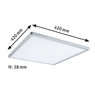 Image of Paulmann 71009 LED panel Atria Shine 420x420mm 3 Step Dim rectangular incl. 1x22W Dimmable Daylight white Chrome matt Light Plastic 4000K