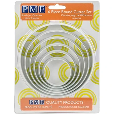 Image of PME Round Cutters, Set of 6, White, 12.6 x 1 cm