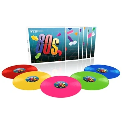 Image of NOW That&#039;s What I Call Music Presents... The 80s 5 LP box set Red, Yellow, Pink, Green &amp; Blue vinyl Sealed 2024 UK LPNBX8