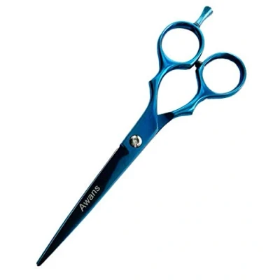 Image of Awans Professional Hairdressing Barber Salon Scissors, Stainless Steel Blue 5.5&quot;