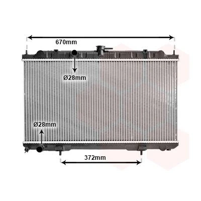 Image of 214104M403, 214104M700, 214104M703 Engine radiator VAN WEZEL 13002245 Aluminium 360mm 685mm 16mm Brazed cooling fins