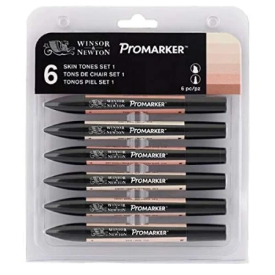 Image of Winsor &amp; Newton ProMarker Set of 6 Skin Tones 1