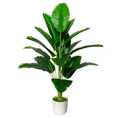 Image of AIVORIUY Artificial Areca Palm Plant Fake Tropical Tree Perfect Faux Plants in Pot for Indoor Outdoor House Home Office Wedding Garden Modern Decoration Housewarming Gift (80cm Green Banana)