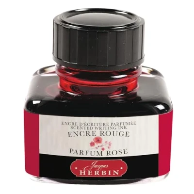 Image of Herbin 13768T 30ml Bottle of Scented Ink for Fountain Pens and Rollerball Red Rose Scent