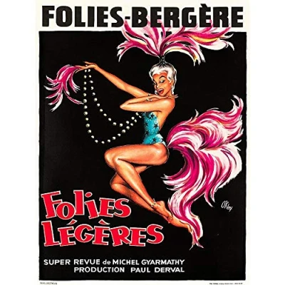 Image of Wee Blue Coo Advert Theatre Cabaret Folies Bergere Follies Light Showgirl Art Print Poster Wall Decor 12X16 Inch