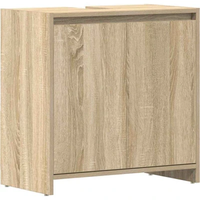 Image of vidaXL Bathroom Cabinet, Storage Cabinet with Compartment, Home Interior Sonoma Oak Engineered Wood