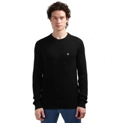 Image of Calvin Klein Jeans Embro Badge Jumper, Men&#039;s, Size: XS, Ck black