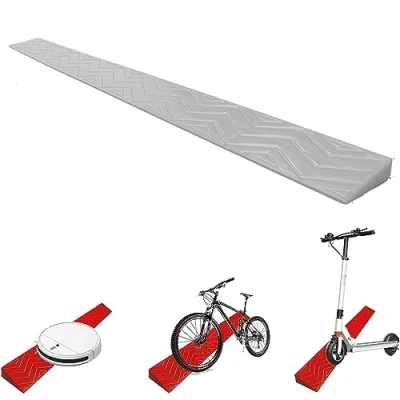 Image of Threshold Ramps Wheelchair Ramp, 2 5.5Cm Rise Non Slip, Household Ramp Transition Strip For Thresholds,Doorways And Bathroom (Color : Grå, Size Height 4cm)
