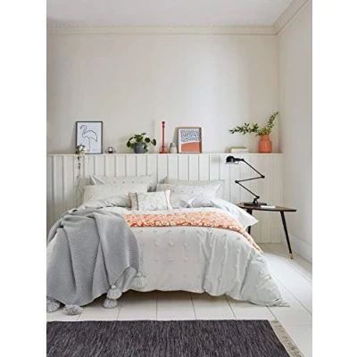 Image of Helena Springfield Woven Spot Cover Set Silver, 100% COTTON, Double