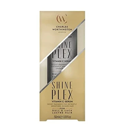 Image of Charles Worthington ShinePlex Glass Shine Serum, Vitamin C to Hydrate and Nourish Hair, Salon Smoothing Treatment for Women, 50 ml