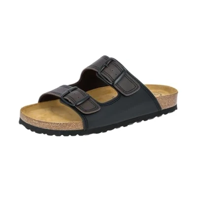 Image of Lico Men&#039;s Bioline Man Pantoletten, Schwarz Braun Soft, 7.5 UK