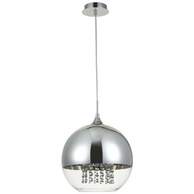 Image of Fermi Dome Ceiling Pendant Lamp Nickel &amp; Crystal, 1 Light, E27