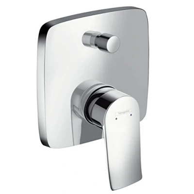 Image of Hansgrohe 31451000 Metris Manual Soft Cube Bath Mixer, Chrome, Silver, Square