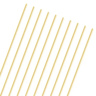 Image of LAVMHAB Round Brass Rod 1mm x 250mm, Solid Shaft Rods Bars for DIY Craft (10 Pcs)