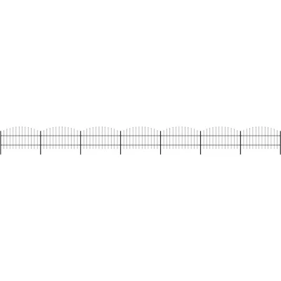 Image of vidaXL Garden Fence with Spear Top Steel (0.75 1)x11.9 m Black
