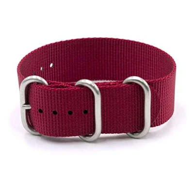Image of Vario Military Dive Ballistic Nylon Ruby Red Premium Replacement Watch Band (20mm)
