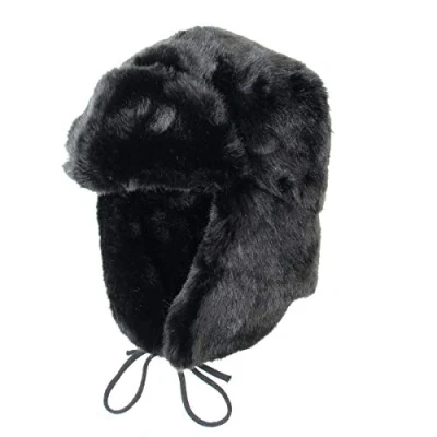Image of Epic Militaria Faux Fur Ushanka/Trapper Hat (Medium, Black)