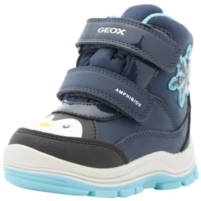 Image of Geox Baby Girls B Flannel ABX Ankle Boot, Navy Turquoise, 4.5 UK Child
