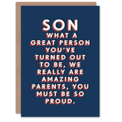 Image of Artery8 Great Person We Are Amazing Parents Funny For Him Son Birthday Card
