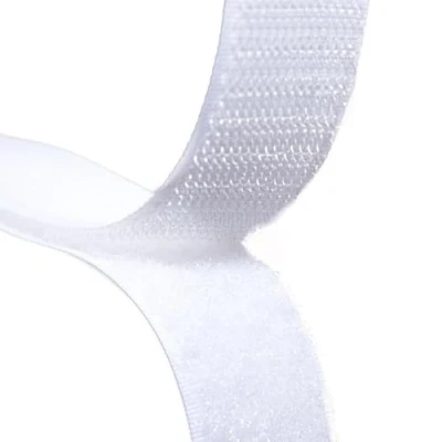 Image of 1m X 25mm White, Self Adhesive Hook and Loop Interlocking Tape.
