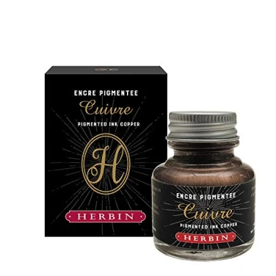 Image of Herbin 13506T Bottle of pigmented ink for fountain pens 30 ml, Copper