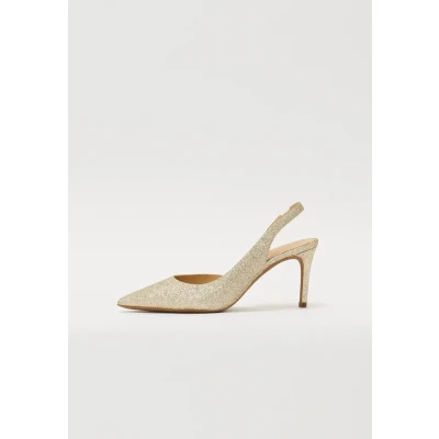 Image of Michael Kors Alina FLEX High heels, Women&#039;s, Size: 4, Pale gold coloured Leather