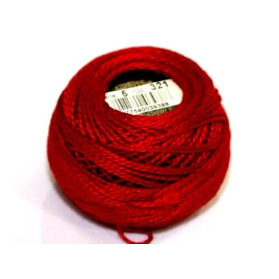 Image of DMC Cotton Perle Thread Size 5 321 per 10 gram ball