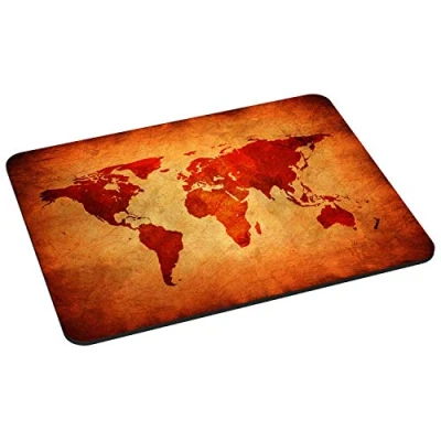 Image of PEDEA Design Mouse Pad, Brown Global Map