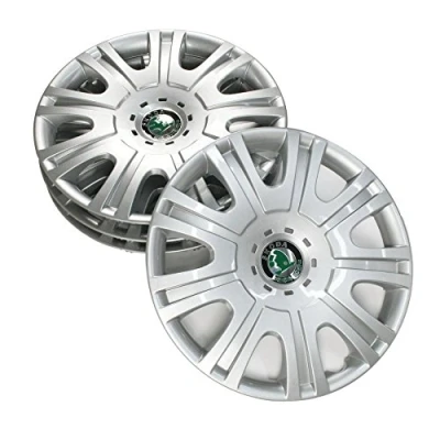 Image of Skoda Original Octavia II (1Z) Hub Caps Set 15 Inch Gaspra Wheel Trims 1Z0071435