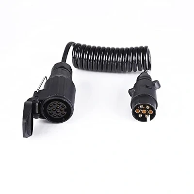 Image of BEIJISTAR 1.5M 7 13 Pin Trailer Extension Cable, 12V Lead with Plug and Socket, Spring for Caravan Truck RV