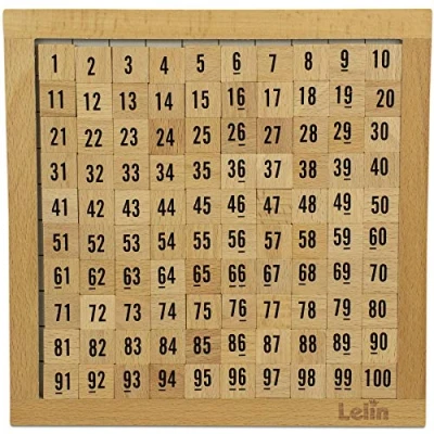 Image of Lelin Wooden Hundred Board Game Toy 1 To 100 Consecutive Numbers for Montessori Maths Educational Learning Kids