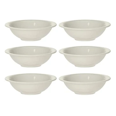Image of Excellent Houseware 6 Pack Sauce Dipping Bowls Porcelain Round Ramekin Condiment Pots Dip Small Side Dishes for Ketchup BBQ Seasoning Chutney Pickle Relish, White (13.5cm Flared Wall)