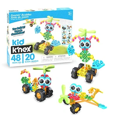 Image of Kid K&#039;NEX Zoomin&#039; Buddies 20 Model Kids Craft Set with 48 Pieces Educational Toys for Kids, Fun and Colourful Building Boys Girls, Construction Ages 3+ Basic 85053
