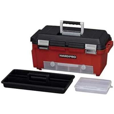 Image of Iris Ohyama, Organizer, Box, Chest, Bin, Toolbox, DIY, Screw locker with ergonomic handles, Set of 1, Solid, BPA Free, Garage, office, HP 52, Red