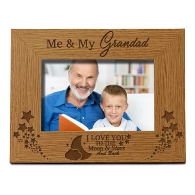 Image of ukgiftstoreonline Me and My Grandad Love You To The Moon Photo Frame Gift (4 x 6 Inch)