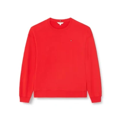 Image of Tommy Hilfiger Women&#039;s CRV REG FLAG ON CHEST SWTSHRT Fierce Red 46