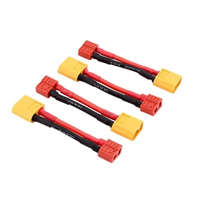 Image of BDHI 4pcs XT60 Male to Deans T Plug Female Connector Lead Adapter Cable 14awg 5cm for RC Lipo(BDHI 64)