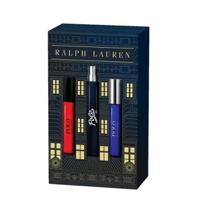 Image of Ralph Lauren World of Polo Discovery Fragrance Set Red, Blue, &amp; 67 Eau de Toilette 3 Piece Gift Travel Size 0.3 Fl Oz Each