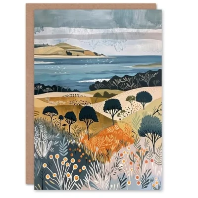 Image of Artery8 Greeting Card Black Isle Cromarty Scottish Highlands Painting Blank For Him Or Her Art Birthday