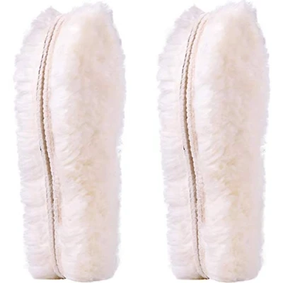 Image of Ailaka 2 Pairs Women’s Premium Thick Sheepskin Insoles/Inserts, Warm Fluffy Fleece Wool Replacement Insoles for Shoes Boots Slippers