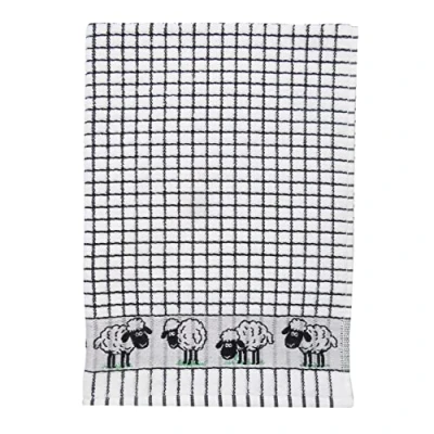 Image of Samuel Lamont &amp; Sons Poli dri Jacquard Tea Towel Black Sheep, Size 50cm x 70cm, 100% Cotton Terry Towelling, Ultra absorbent Super Soft, Machine washable, Black, One