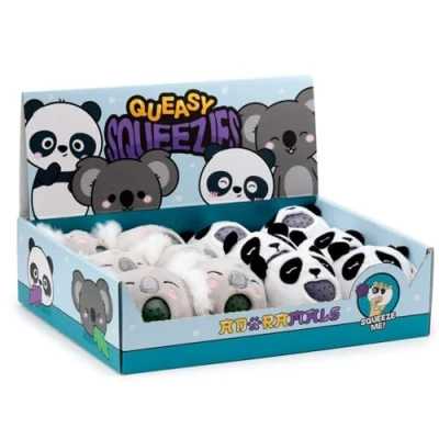 Image of Puckator Queasy Squeezies Adoramals Panda, Koala Plush Squeezy Toy